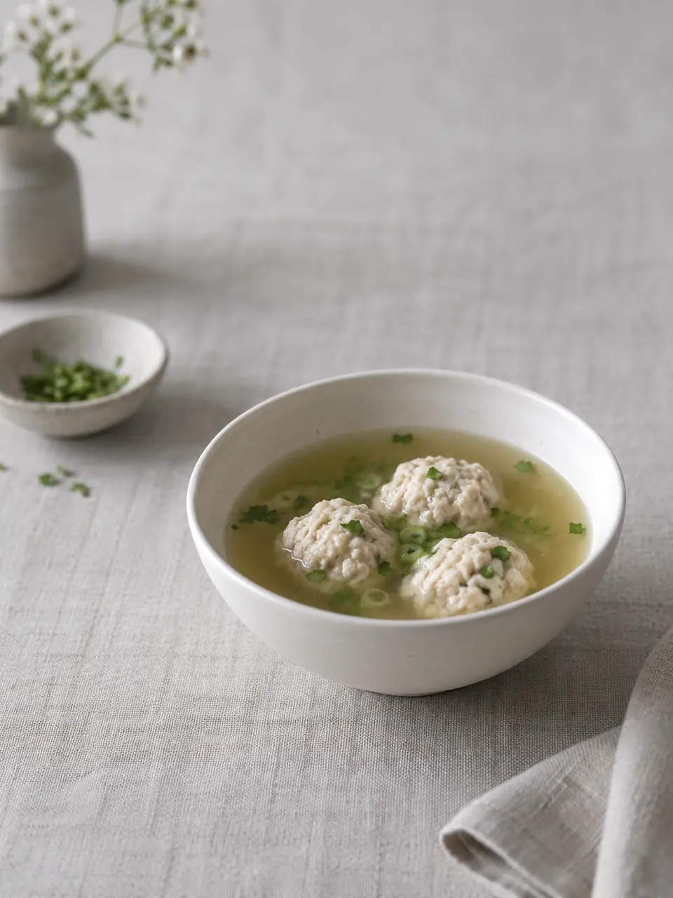 Albóndigas al vapor en caldo