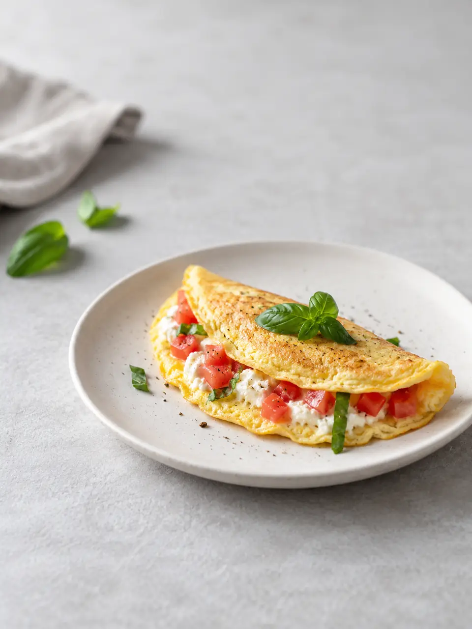 Omelette de quesillo y tomate