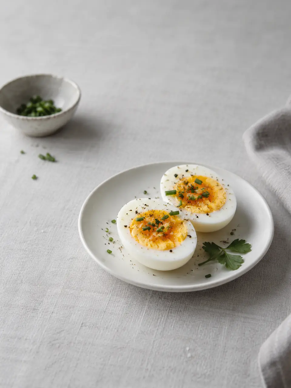 Huevos duros con sal de hierbas