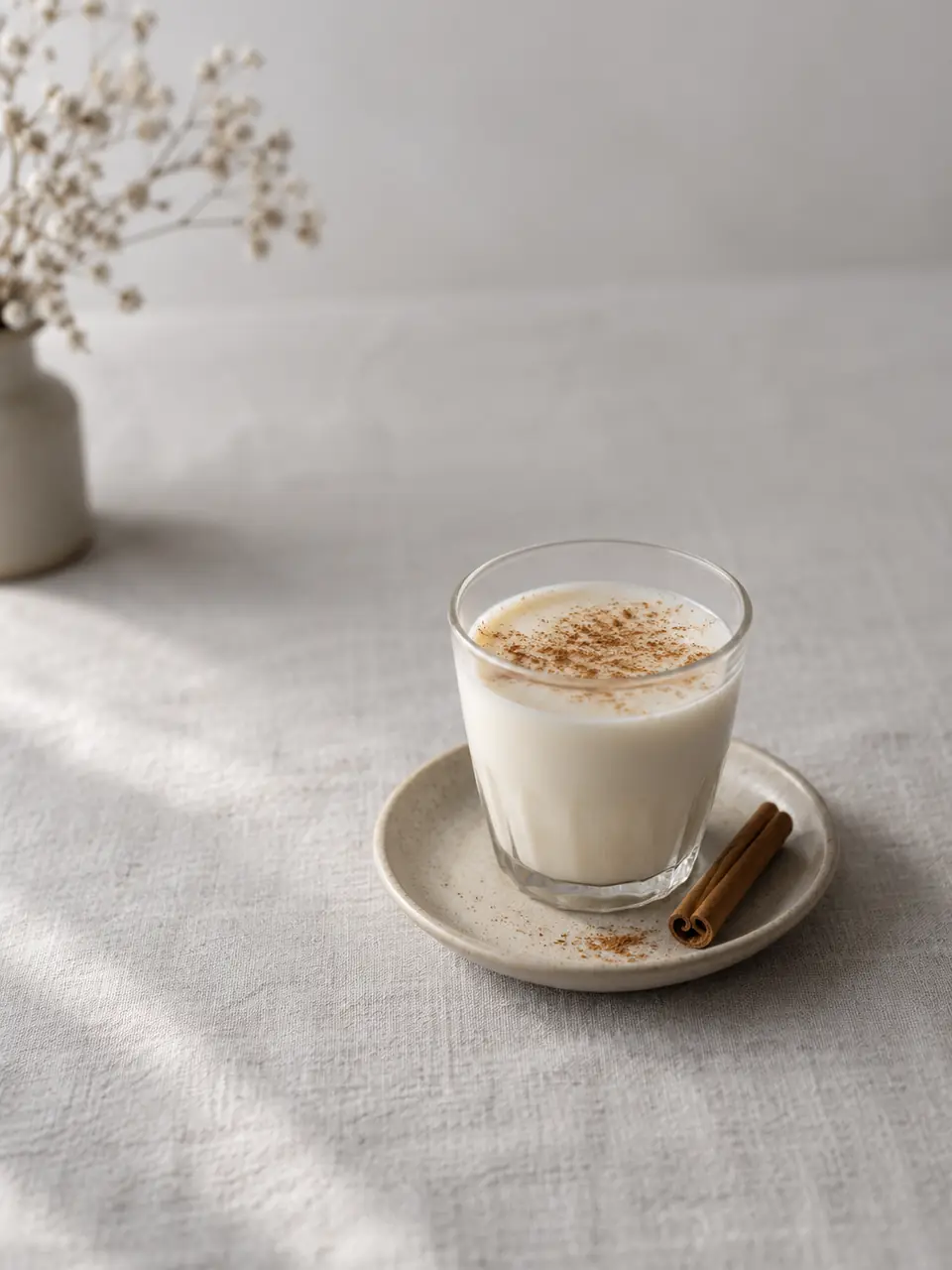 Leche con canela y proteína