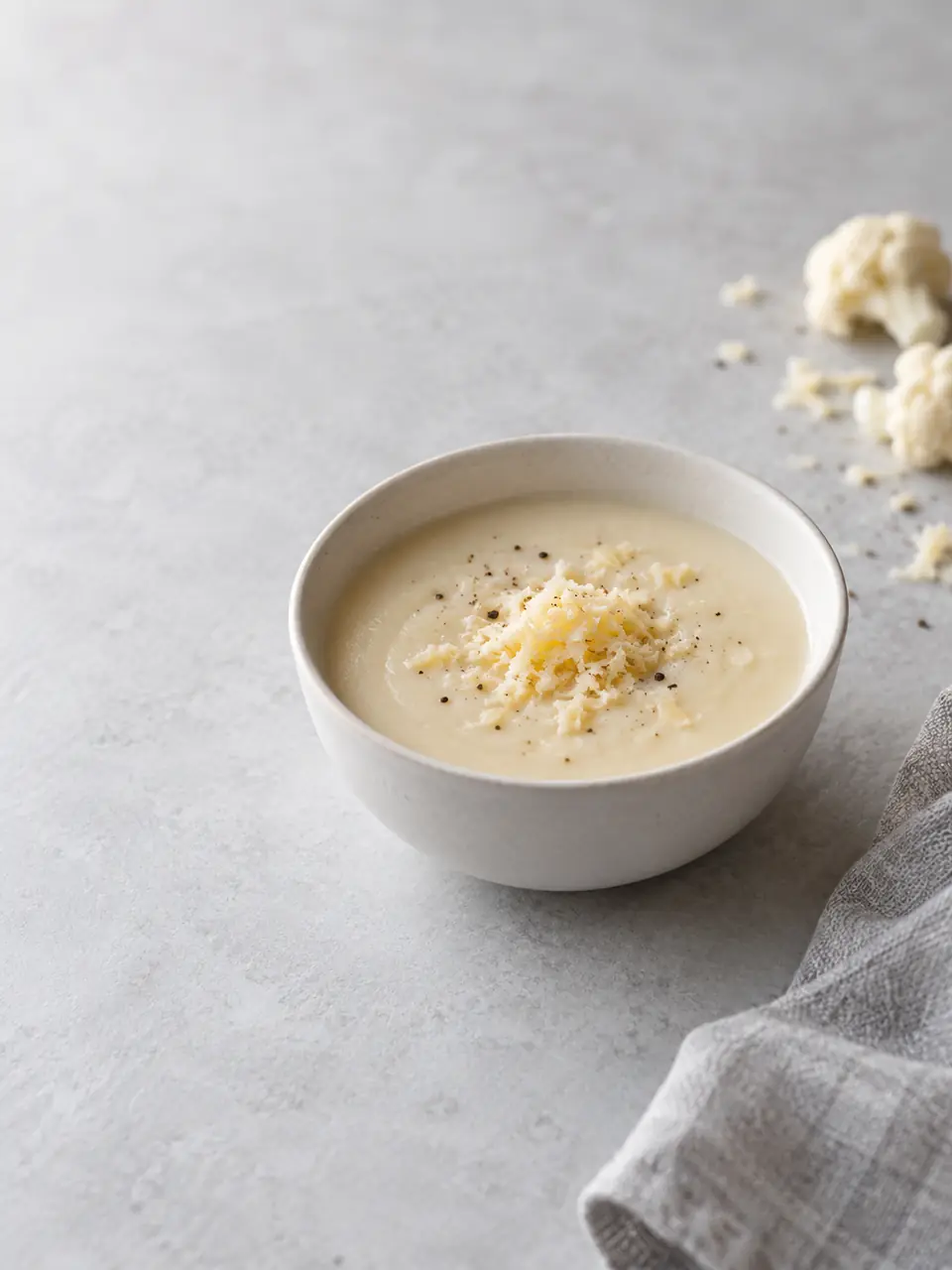 Crema de coliflor y queso