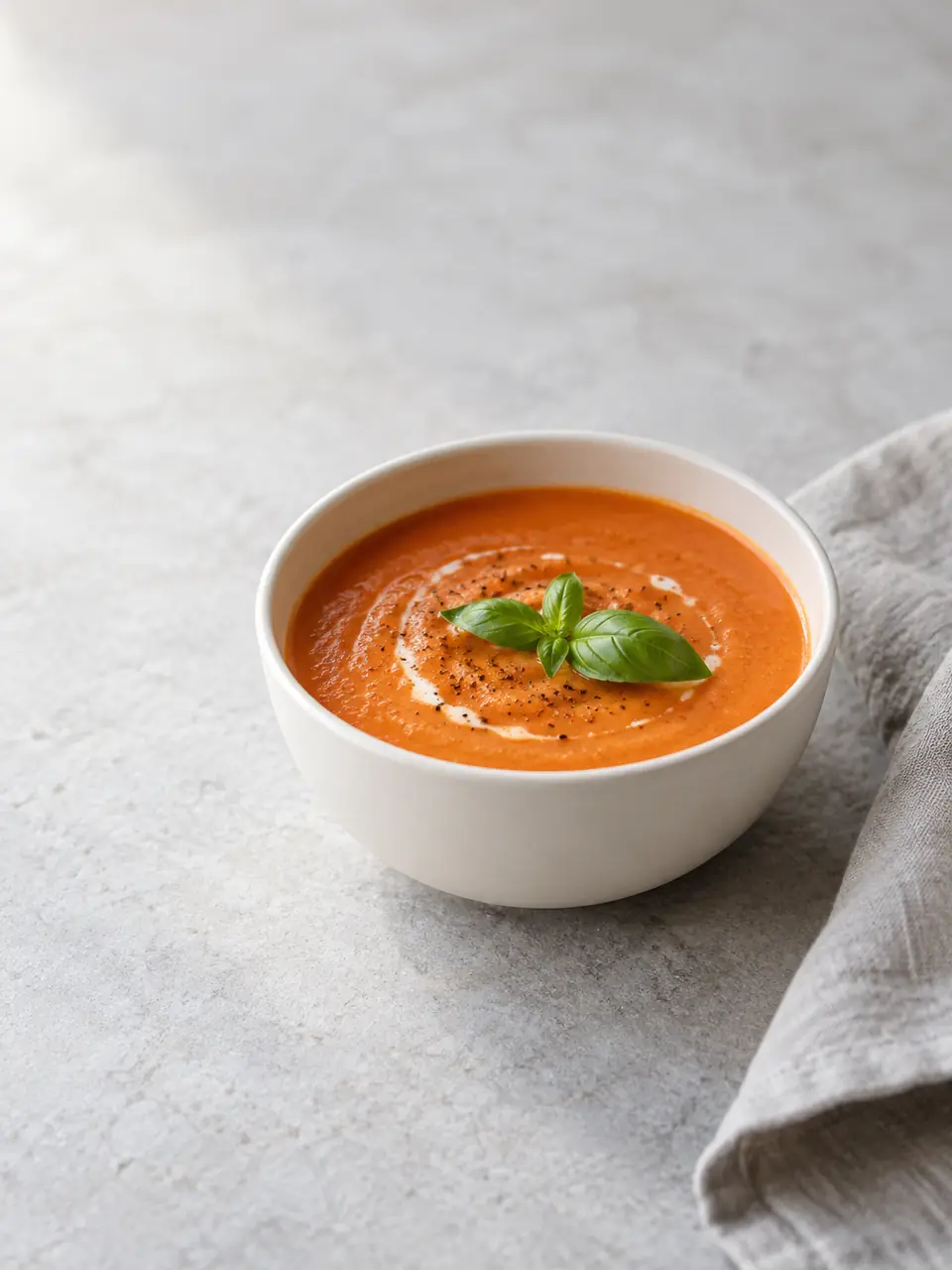 Crema de tomate colada con ricota