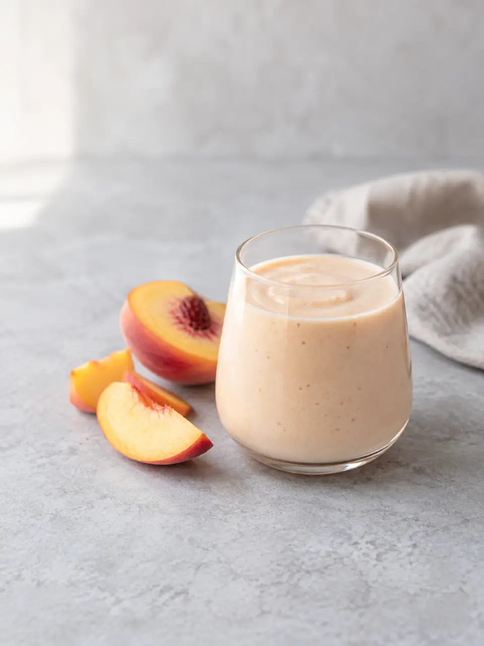 Batido de durazno y yogur griego
