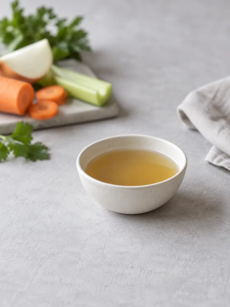 Caldo de verduras colado