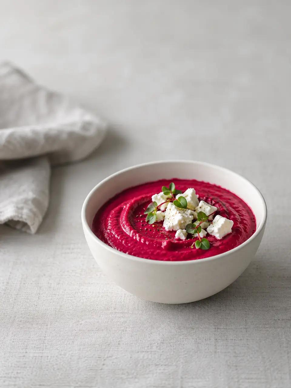 Puré de betarraga con queso fresco