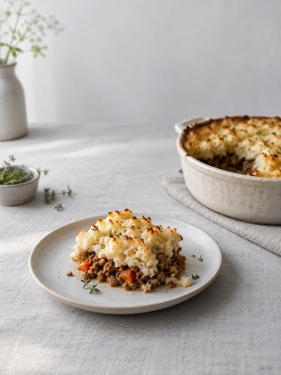 Pastel de carne y coliflor