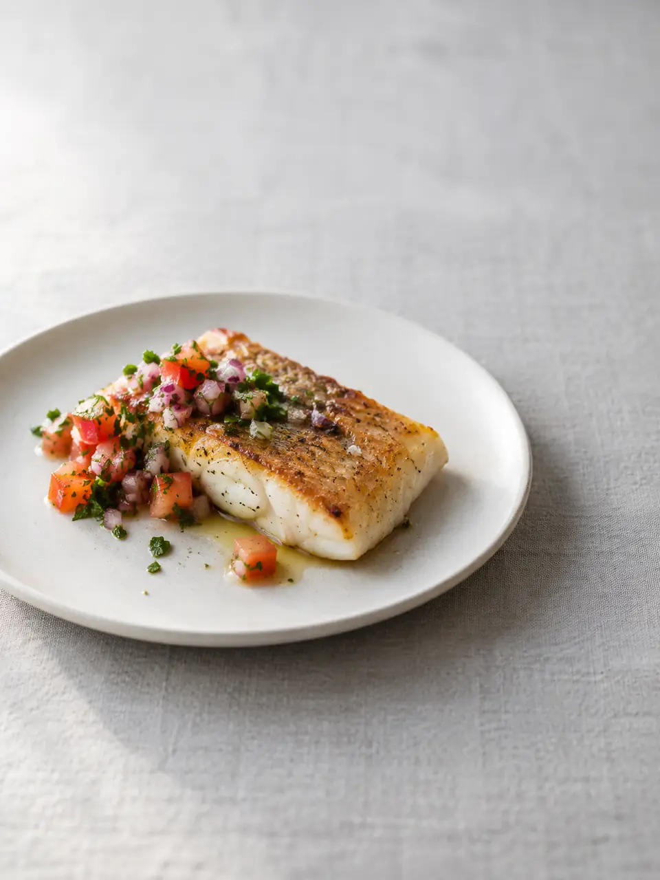 Reineta a la plancha con pebre suave