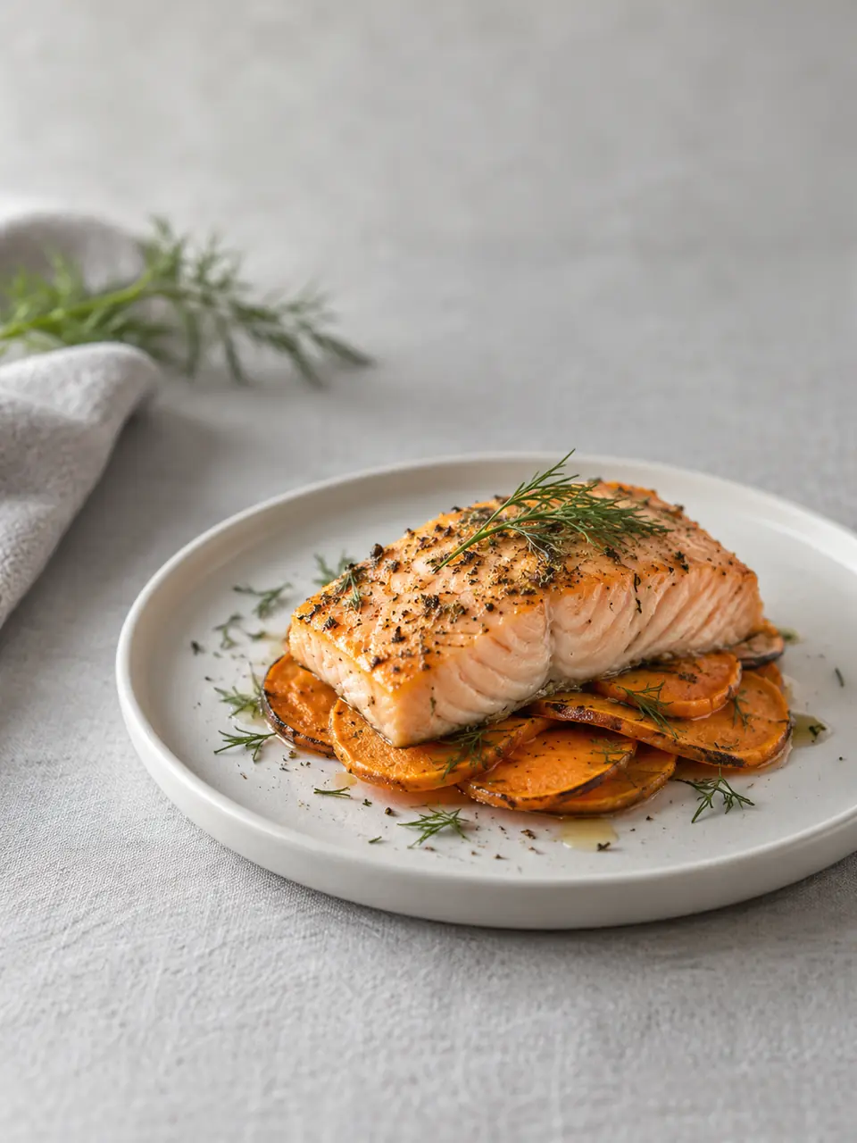 Salmón al horno con camote