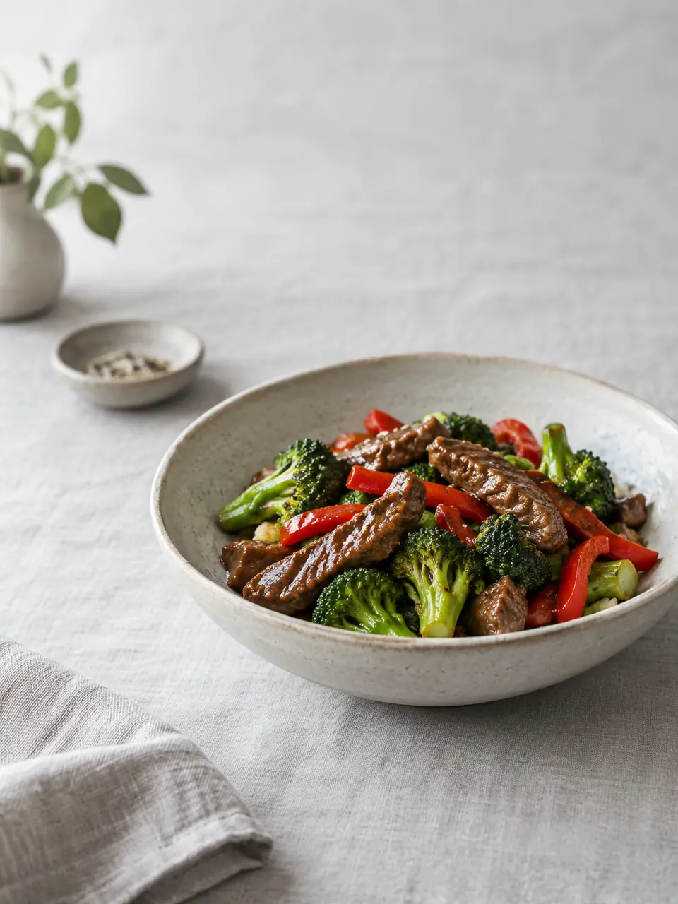 Carne salteada con brócoli