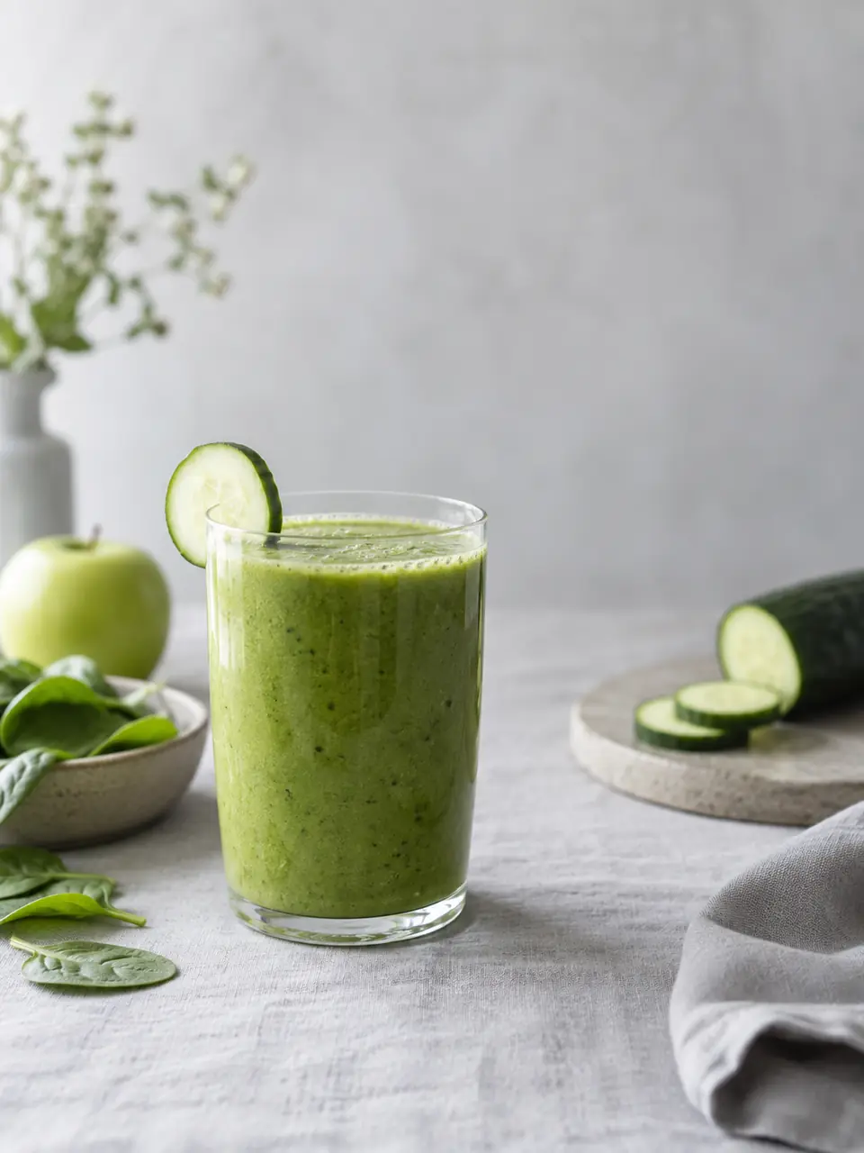 Batido verde de manzana y espinaca