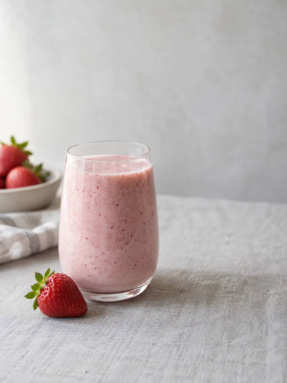 Licuado de frutilla con leche