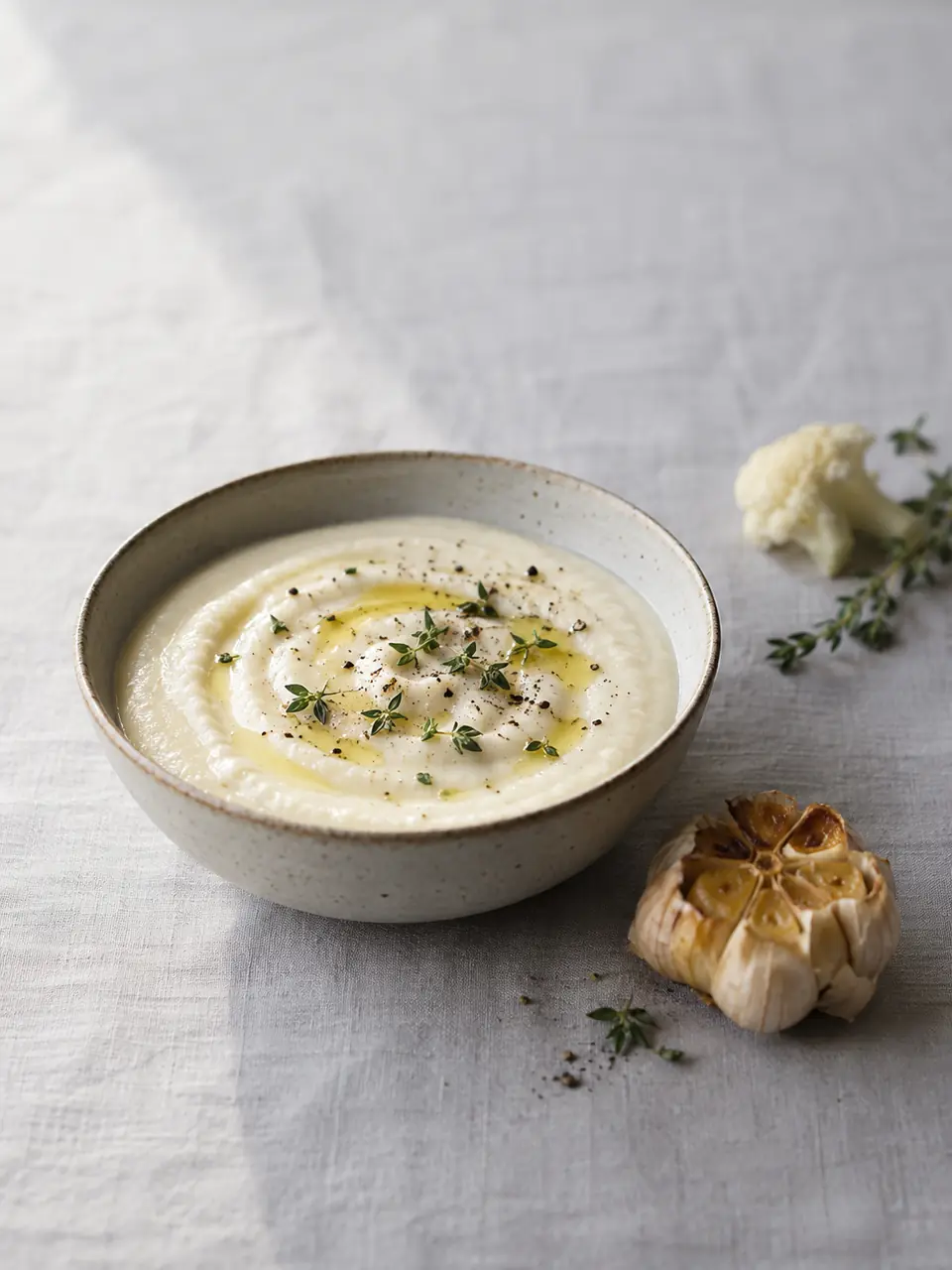 Puré de coliflor con ajo asado