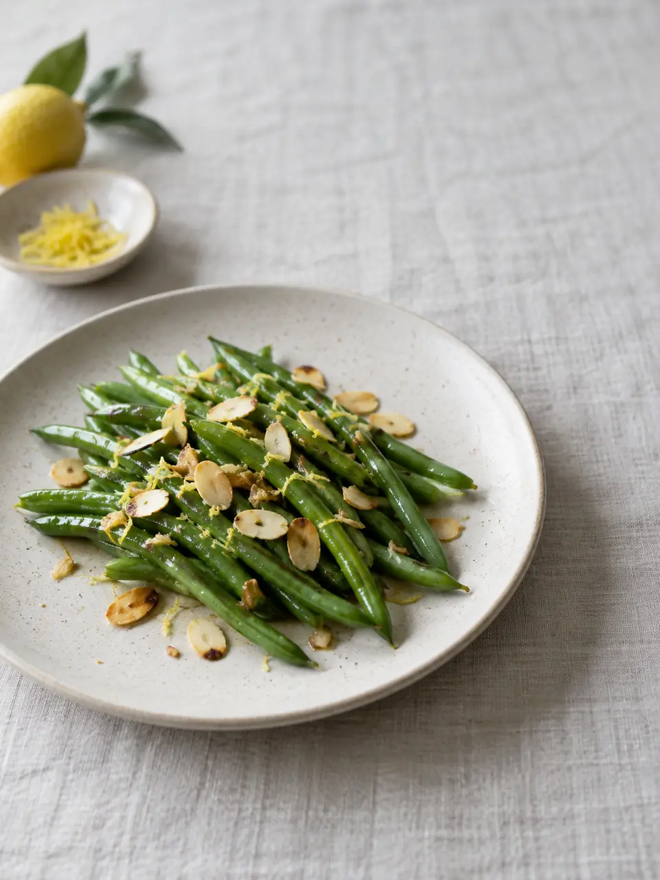 Porotos verdes con almendras