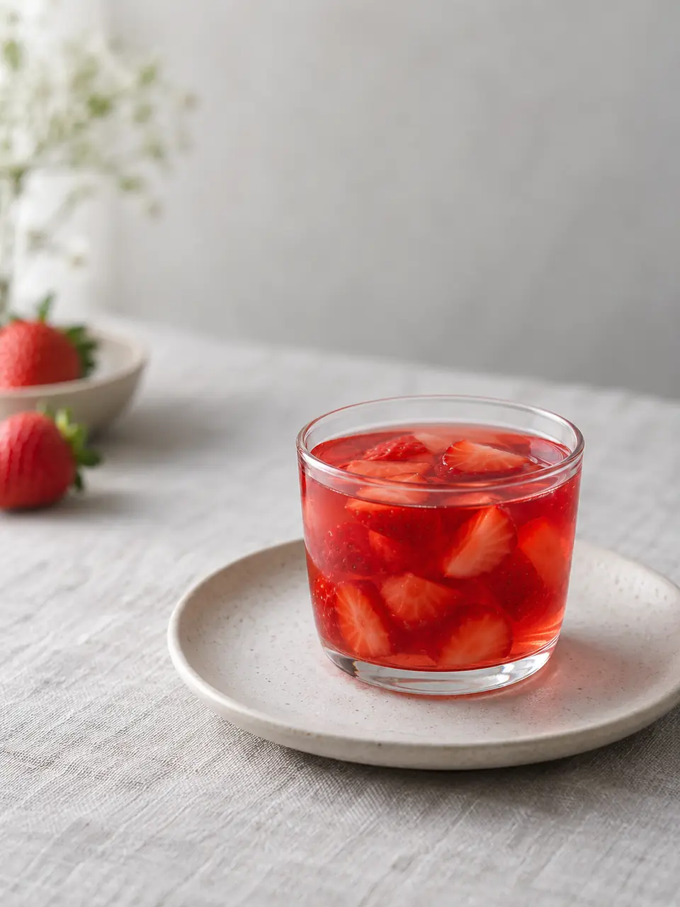 Gelatina sin azúcar con frutillas