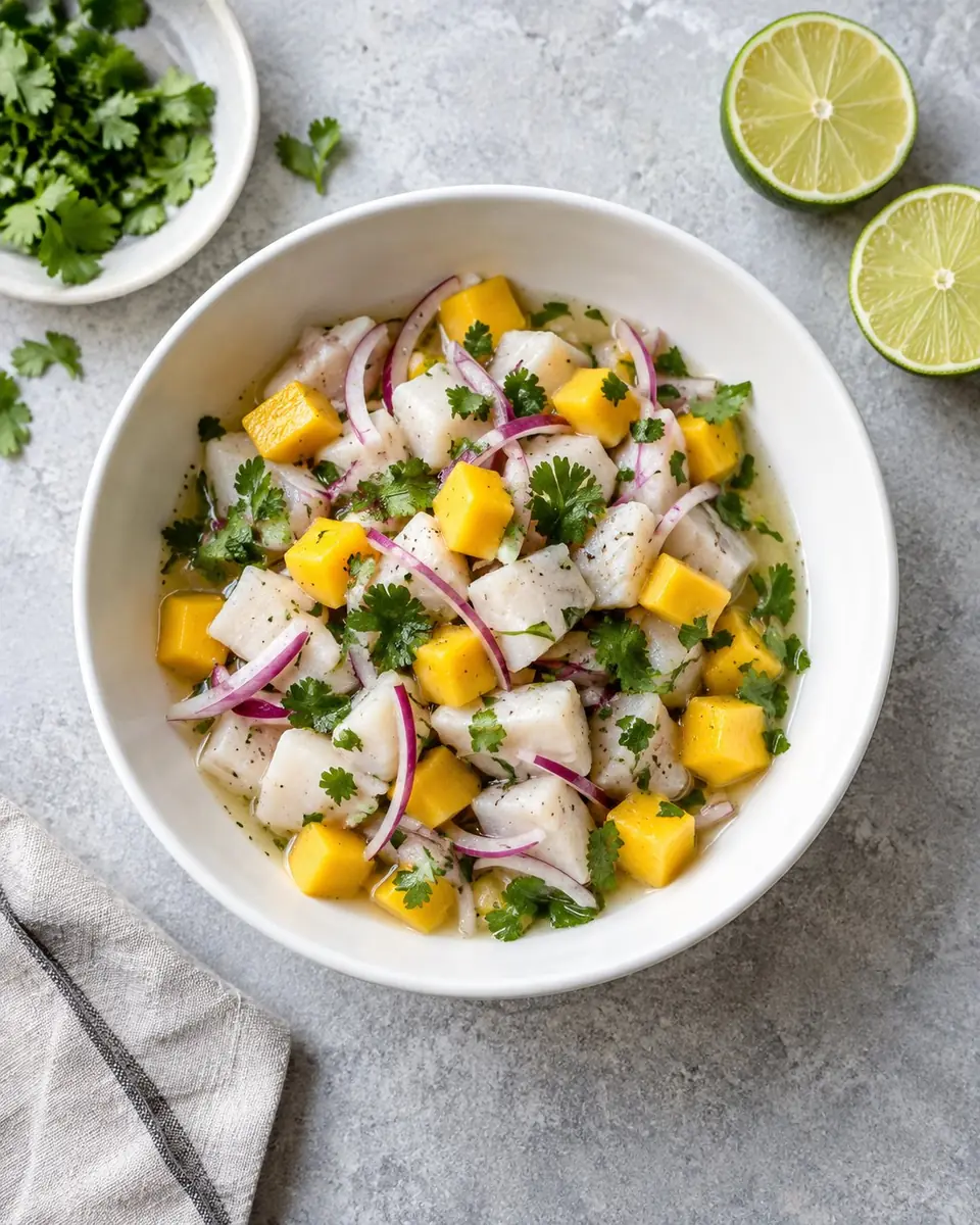 Ceviche de reineta con mango