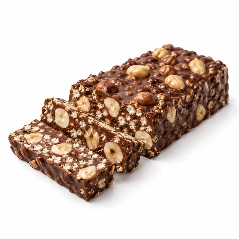Turrón de chocolate crujiente