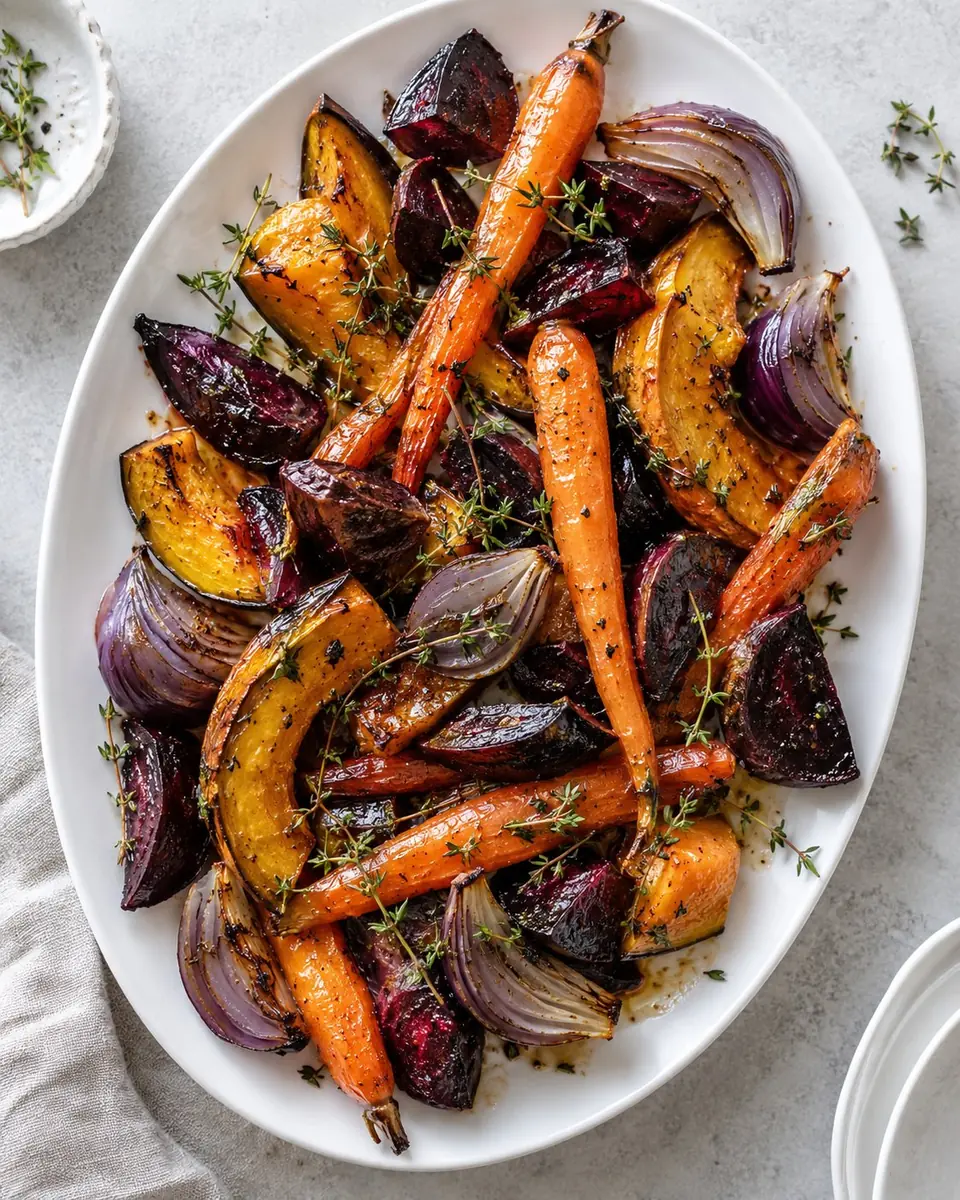 Verduras asadas con miel y tomillo