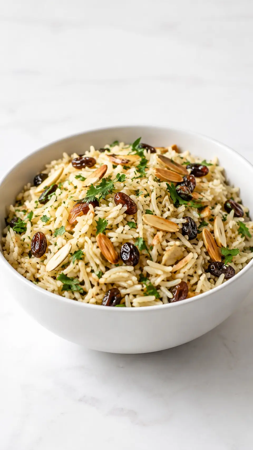 Arroz pilaf con almendras y pasas