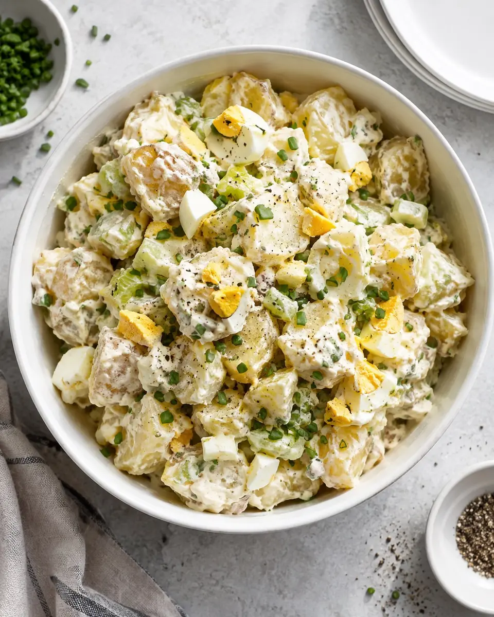 Ensalada de papas con mayonesa y ciboulette