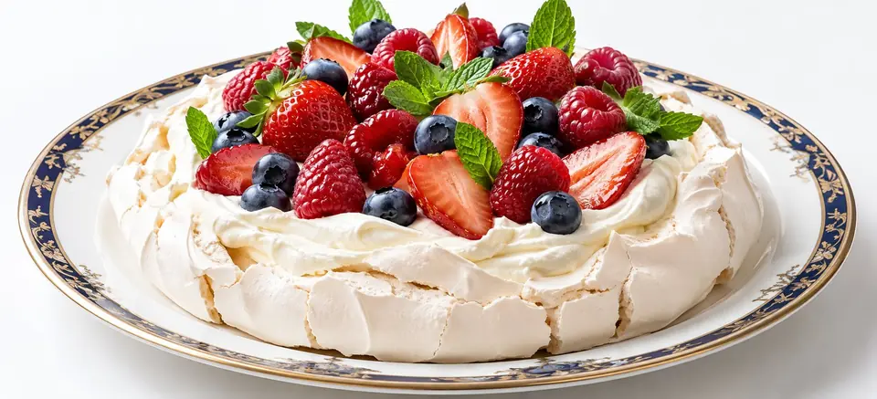 Pavlova con frutos rojos