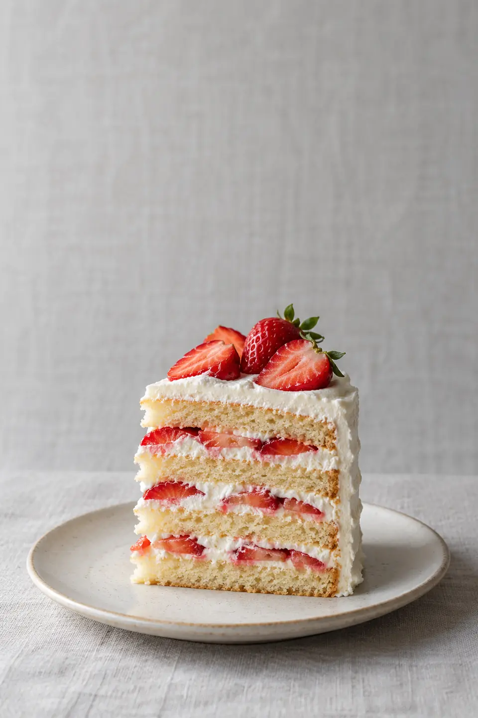 Torta de cumpleaños de vainilla y frutillas