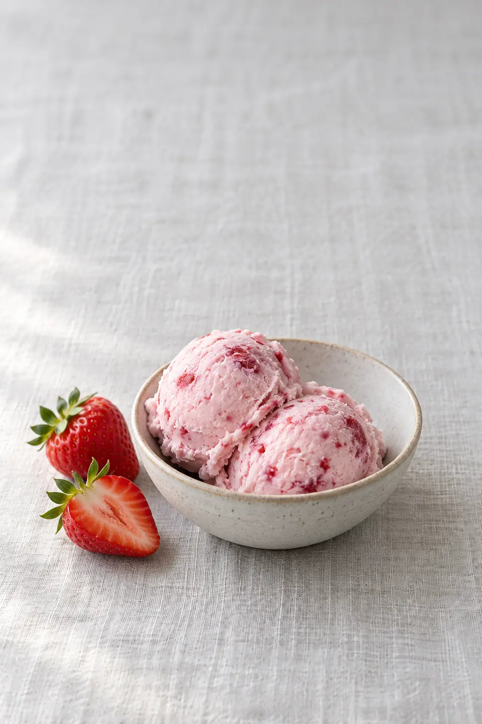 Helado de frutilla y yogur griego