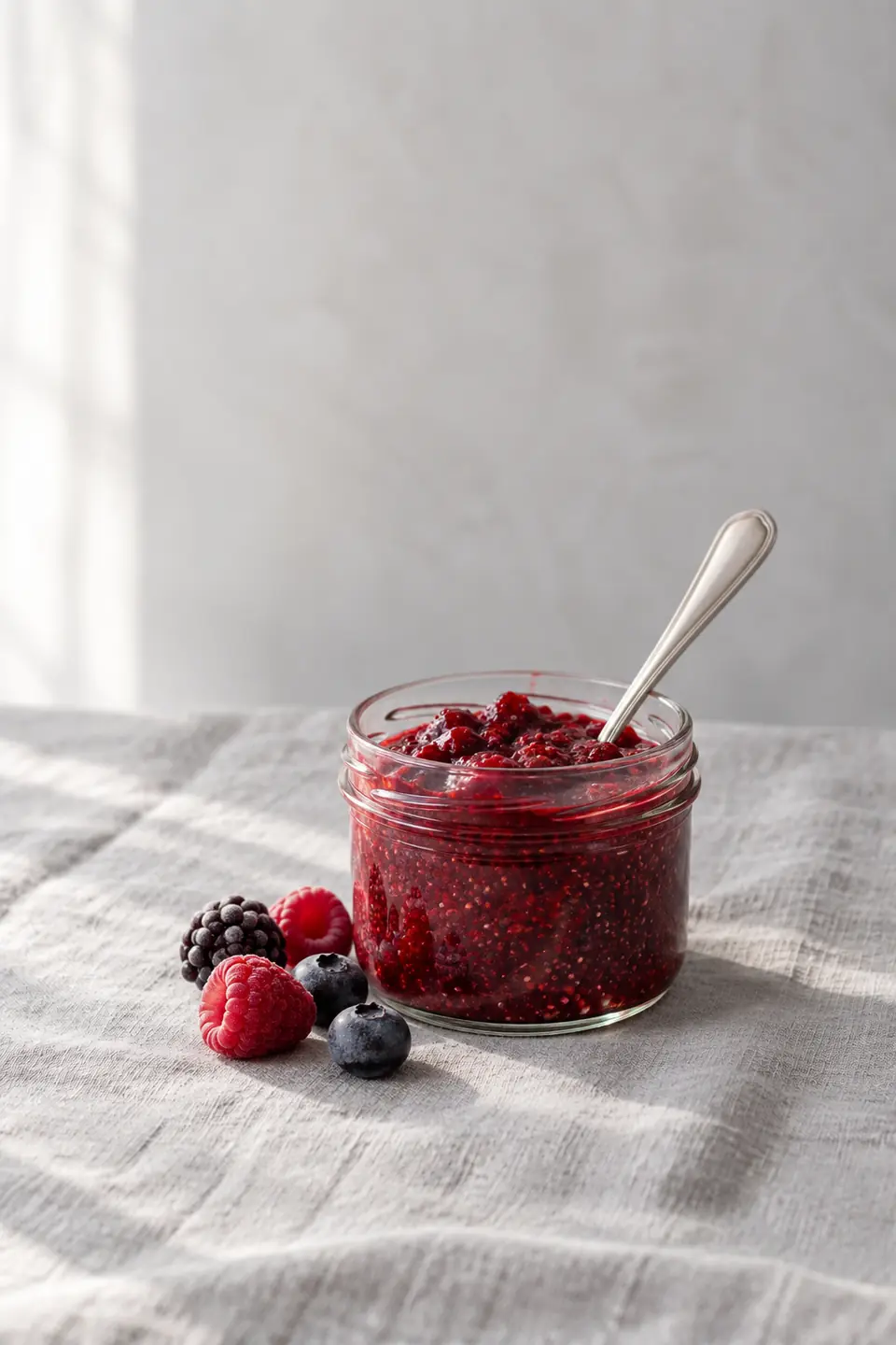 Compota de frutos rojos con chía