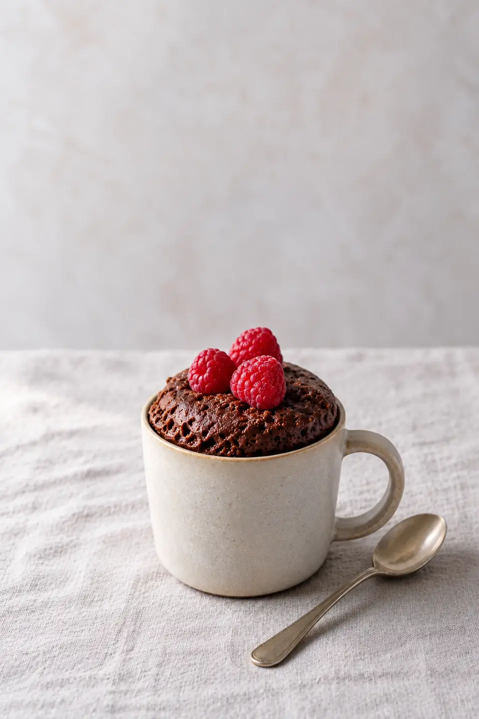 Bizcocho de chocolate en taza