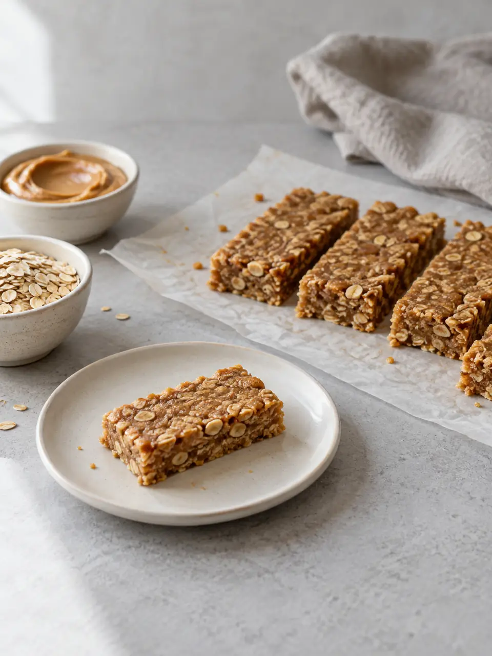 Barras de avena, maní y proteína sin horno