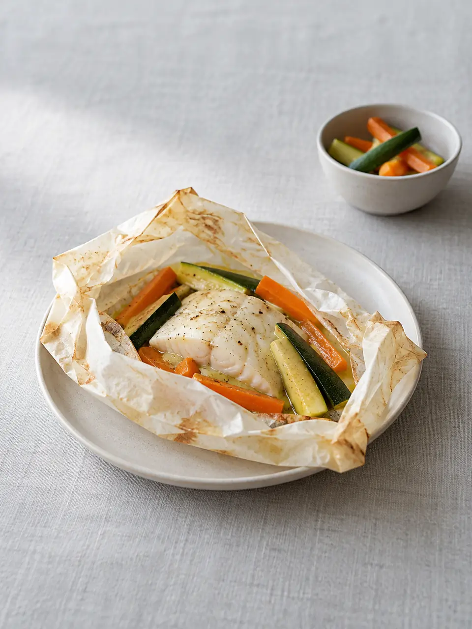 Reineta en papillote con zanahoria